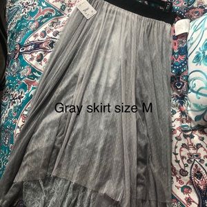 Gray/silver maxi skirt